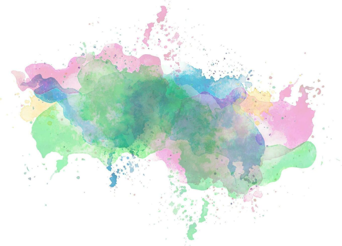 Colorful watercolor stain. Hand drawn abstract illustration isolated on white background. vector