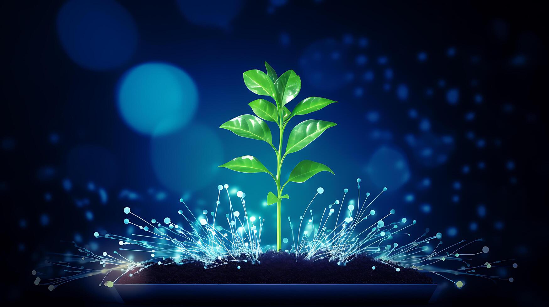 AI generated growth business plant photo