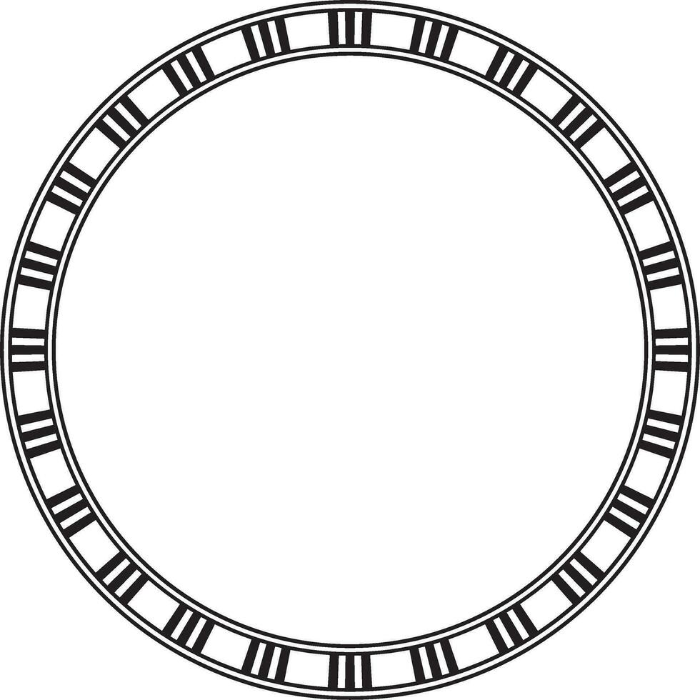 Vector round black monochrome Egyptian ornament. Endless circle border, ancient Egypt frame