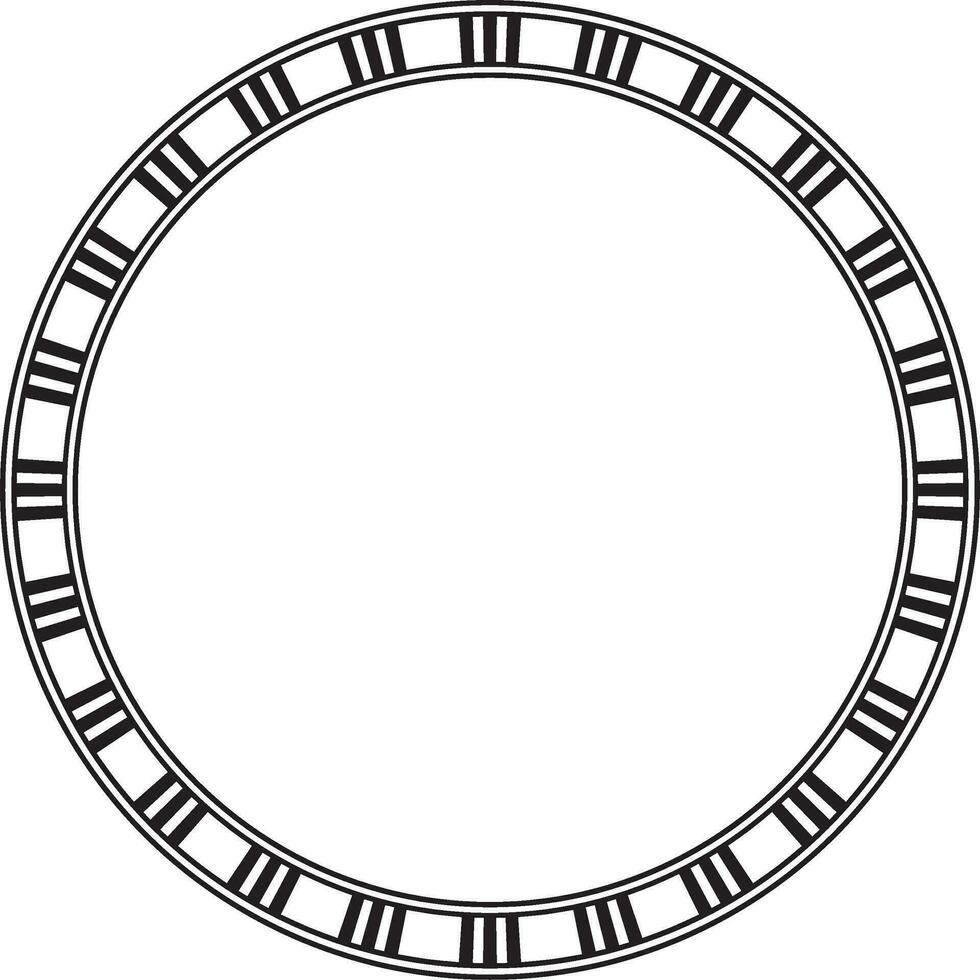 Vector round black monochrome Egyptian ornament. Endless circle border, ancient Egypt frame