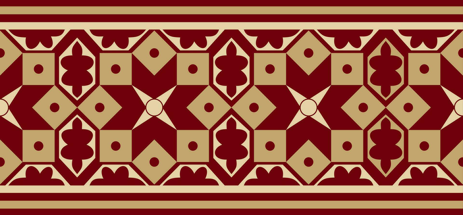 Vector seamless national red and black ornament of ancient Persia. Iranian ethnic endless border, frame..