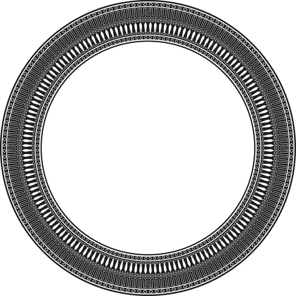 vector negro monocromo redondo clásico griego meandro ornamento. patrón, circulo de antiguo Grecia. borde, marco, anillo de el romano imperio