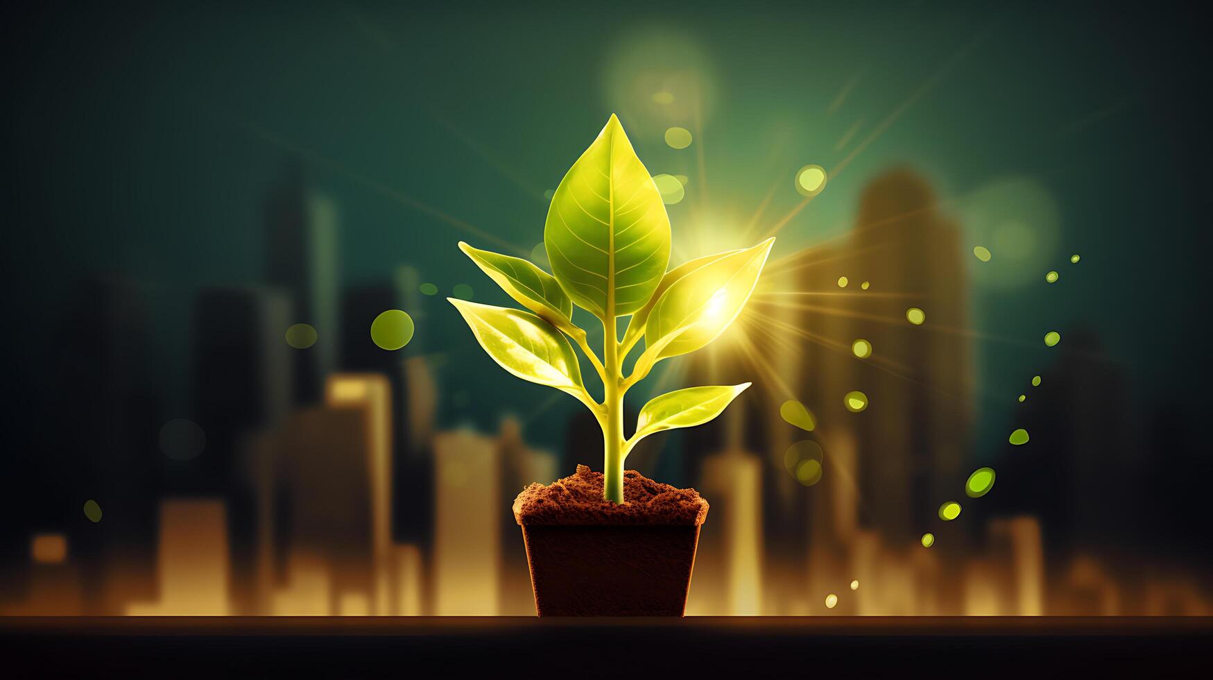 AI generated growth business plant photo