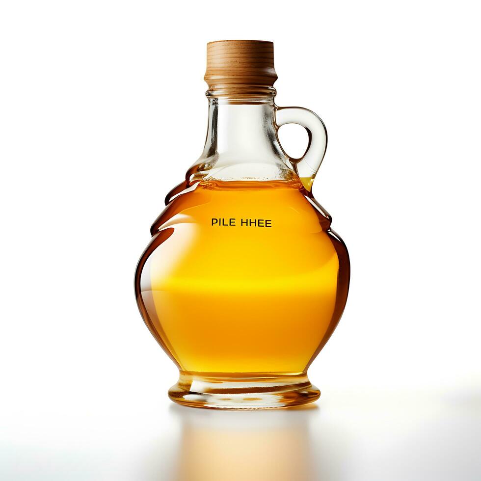 AI generated honey jar on white background photo