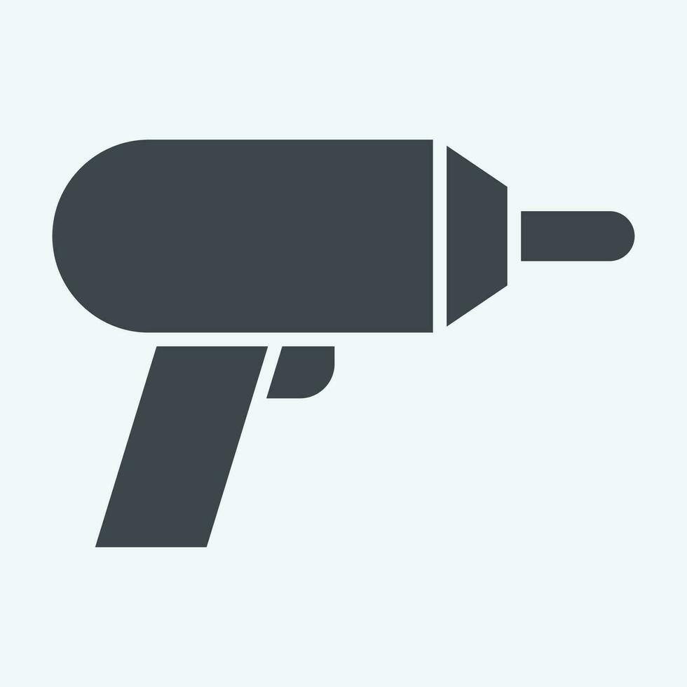 Icon Machine Drill. related to Carpentry symbol. glyph style. simple design editable. simple illustration vector