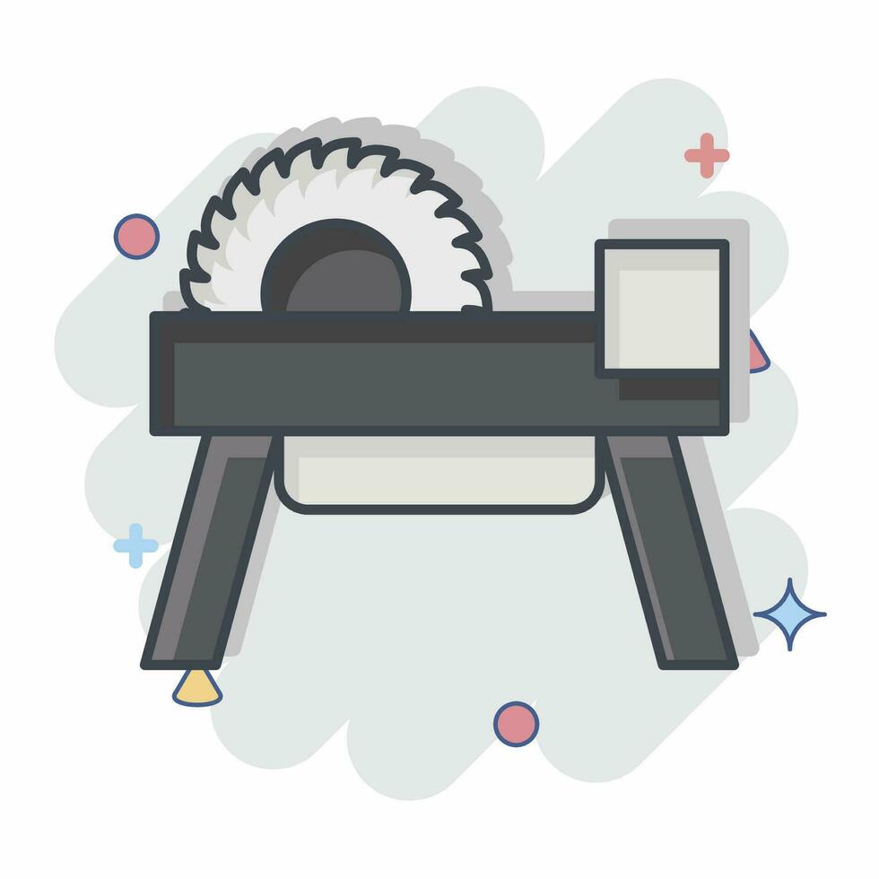 Icon Wheel Saw 2. related to Carpentry symbol. comic style. simple design editable. simple illustration vector