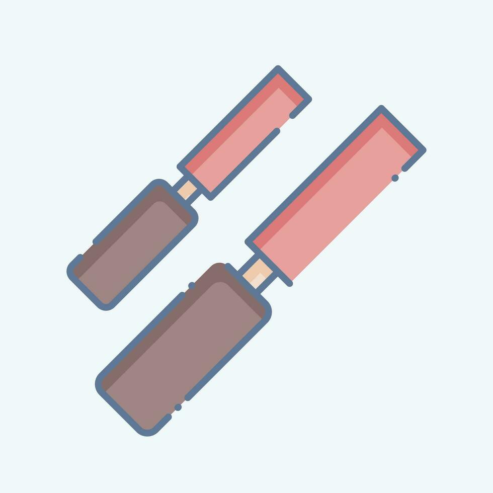 Icon Wood Chisel. related to Carpentry symbol. doodle style. simple design editable. simple illustration vector