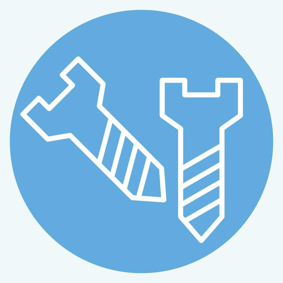 Icon Screw. related to Carpentry symbol. blue eyes style. simple design editable. simple illustration vector