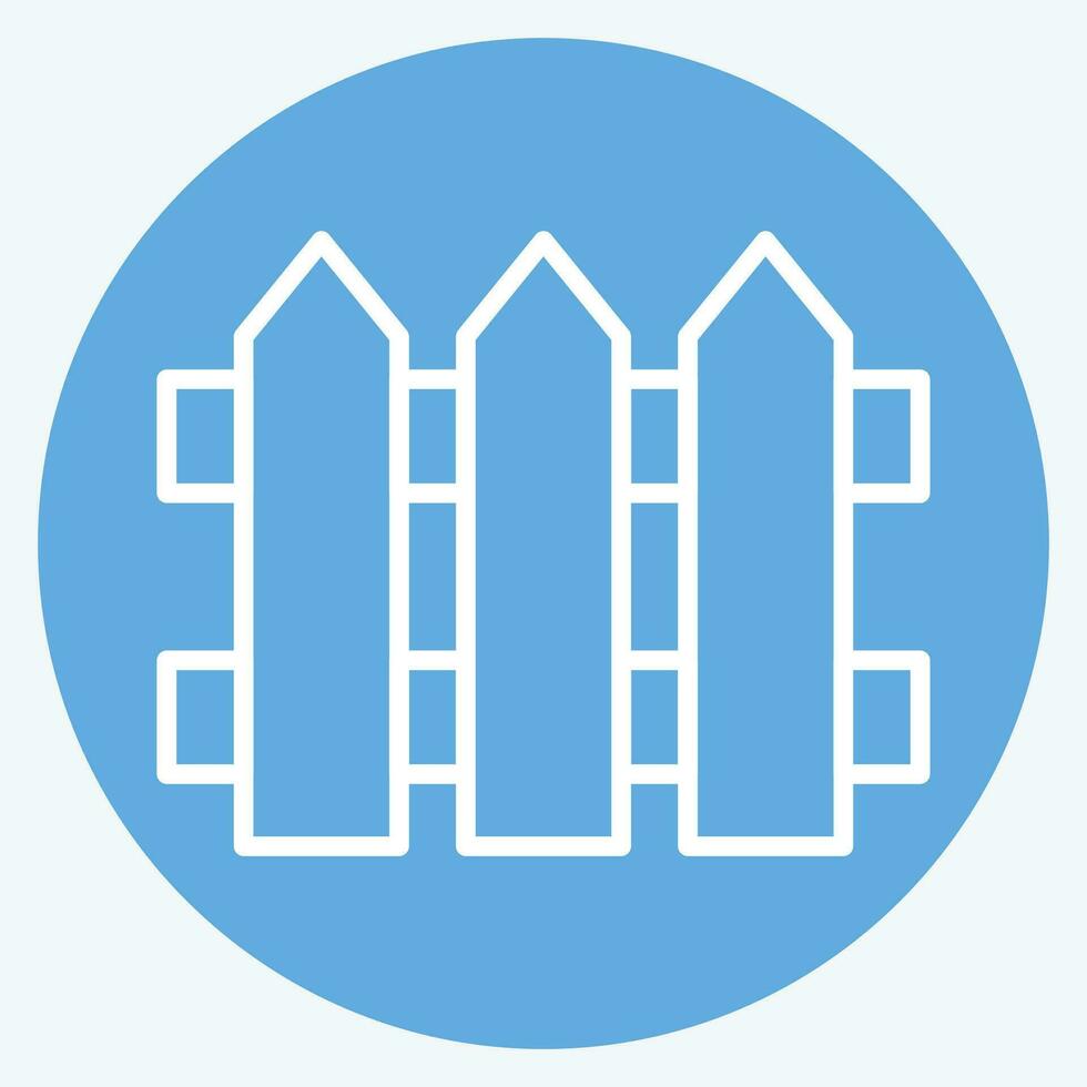 Icon Fence. related to Carpentry symbol. blue eyes style. simple design editable. simple illustration vector
