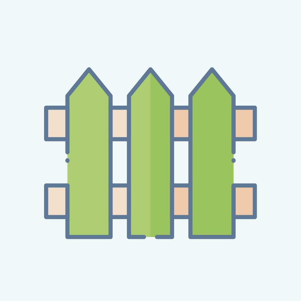 Icon Fence. related to Carpentry symbol. doodle style. simple design editable. simple illustration vector