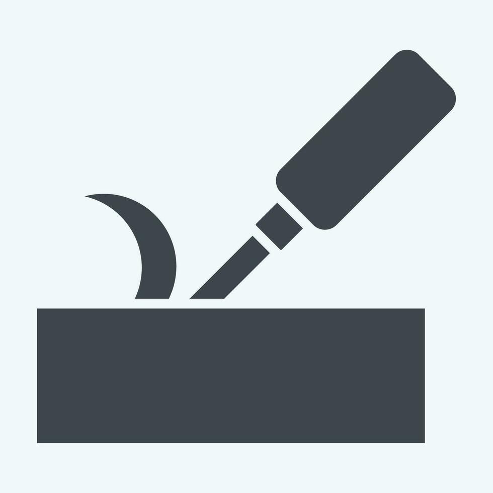 Icon Chisel. related to Carpentry symbol. glyph style. simple design editable. simple illustration vector