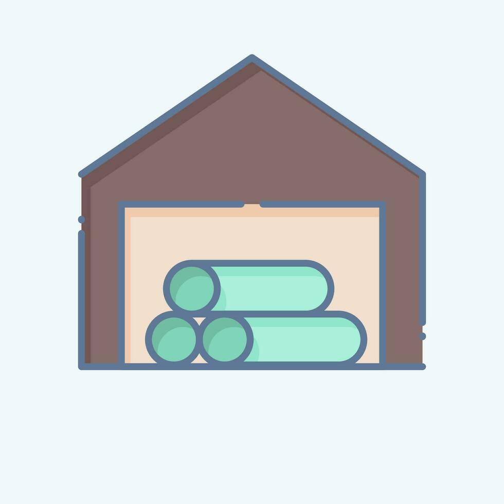 Icon Store House. related to Carpentry symbol. doodle style. simple design editable. simple illustration vector