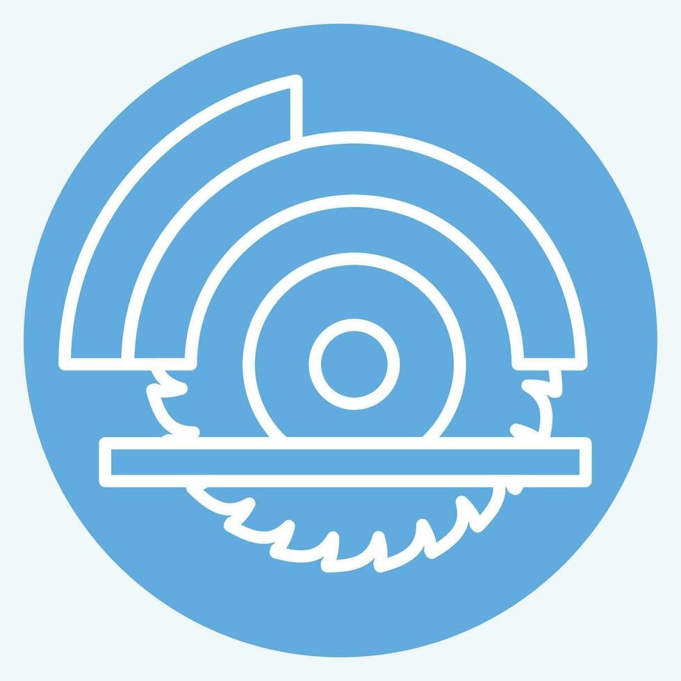 Icon Wheel Saw. related to Carpentry symbol. blue eyes style. simple design editable. simple illustration vector