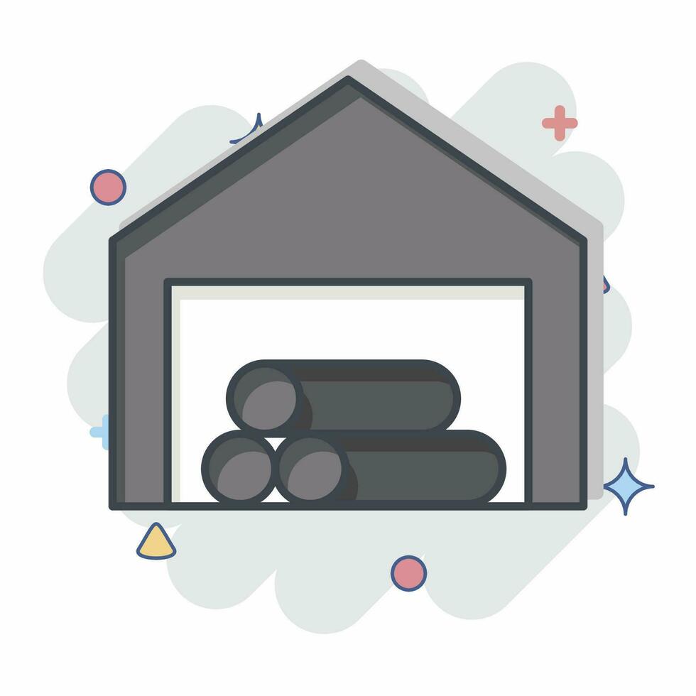 Icon Store House. related to Carpentry symbol. comic style. simple design editable. simple illustration vector