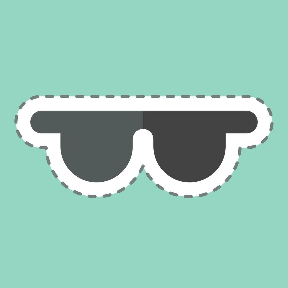 Sticker line cut Safety Glasses. related to Carpentry symbol. simple design editable. simple illustration 1 vector