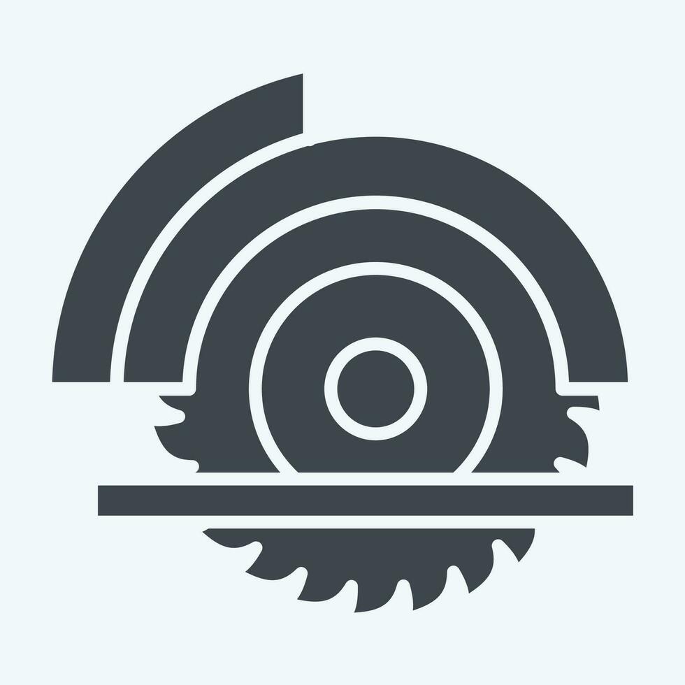 Icon Wheel Saw. related to Carpentry symbol. glyph style. simple design editable. simple illustration vector