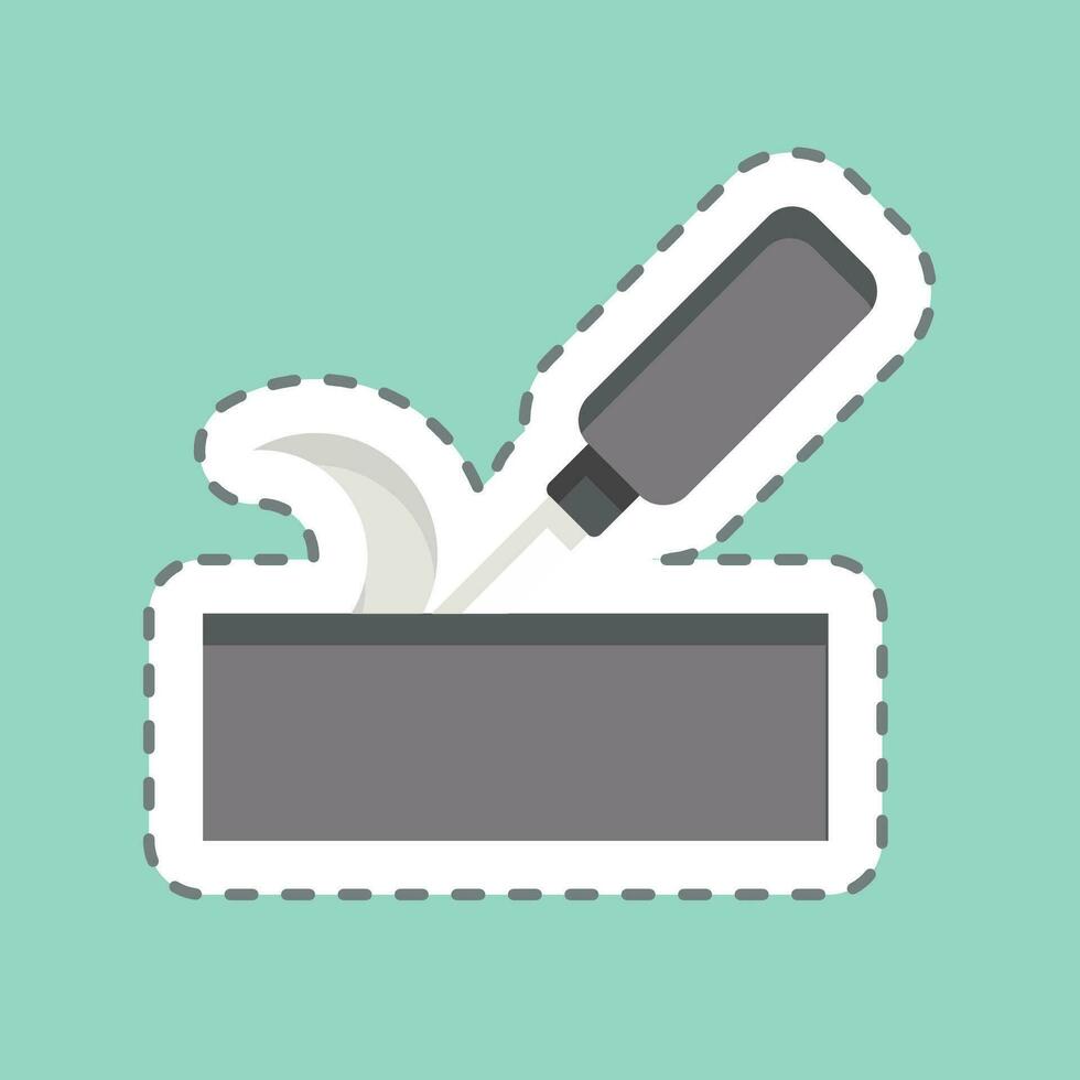 Sticker line cut Chisel. related to Carpentry symbol. simple design editable. simple illustration vector