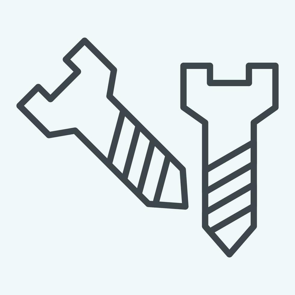 Icon Screw. related to Carpentry symbol. line style. simple design editable. simple illustration vector