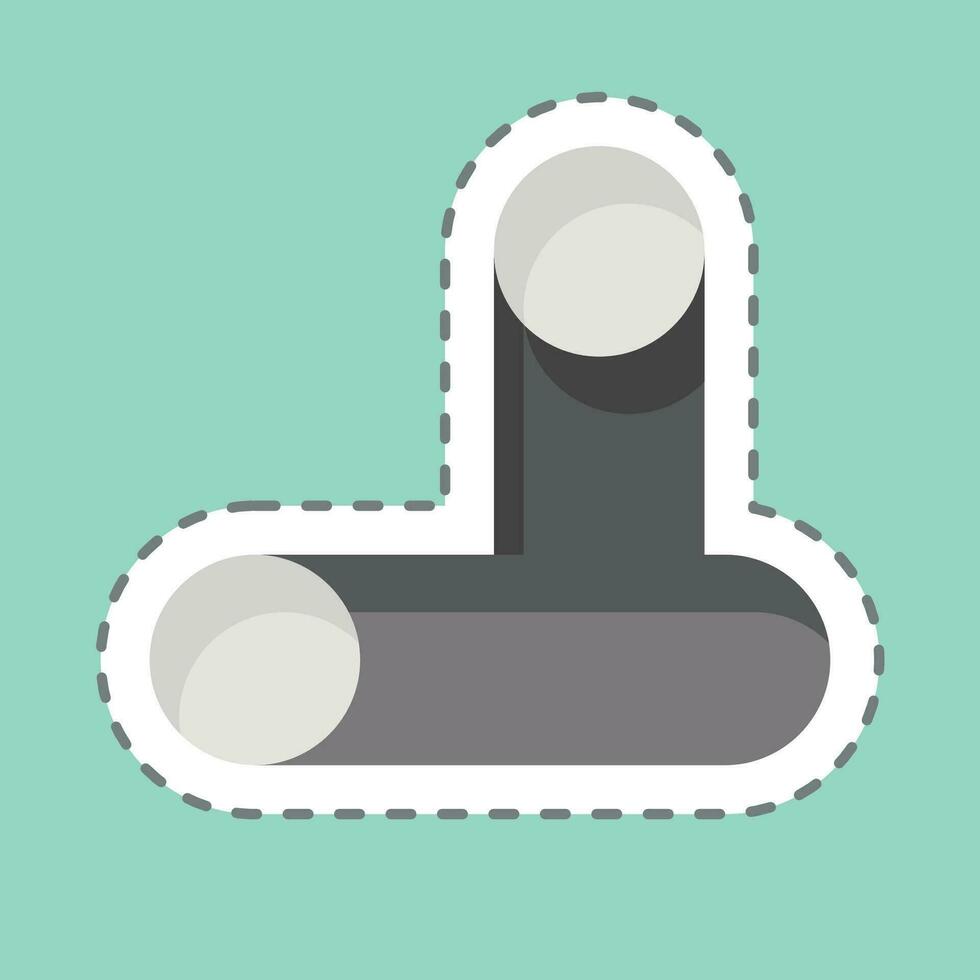 Sticker line cut Timber. related to Carpentry symbol. simple design editable. simple illustration vector