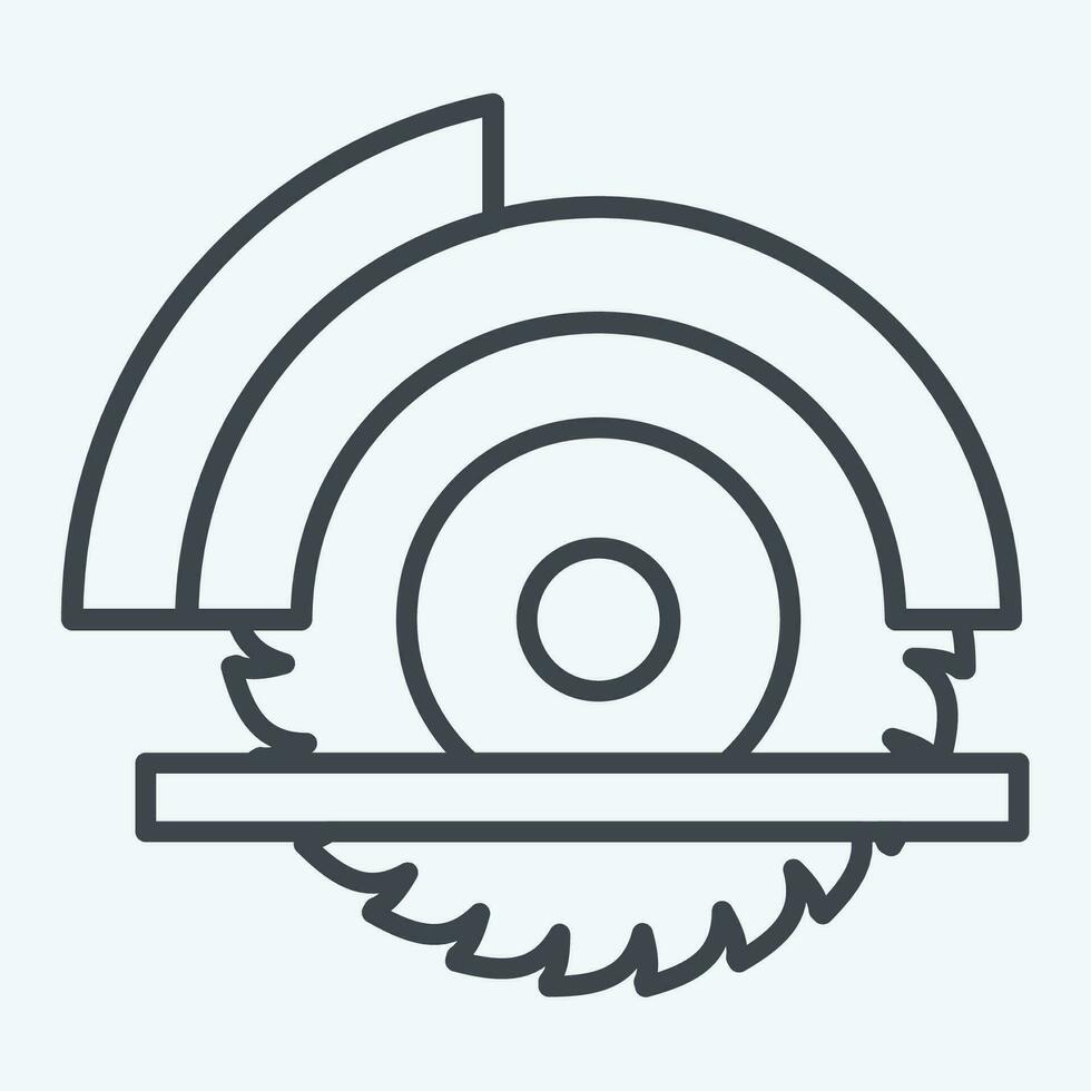 Icon Wheel Saw. related to Carpentry symbol. line style. simple design editable. simple illustration vector