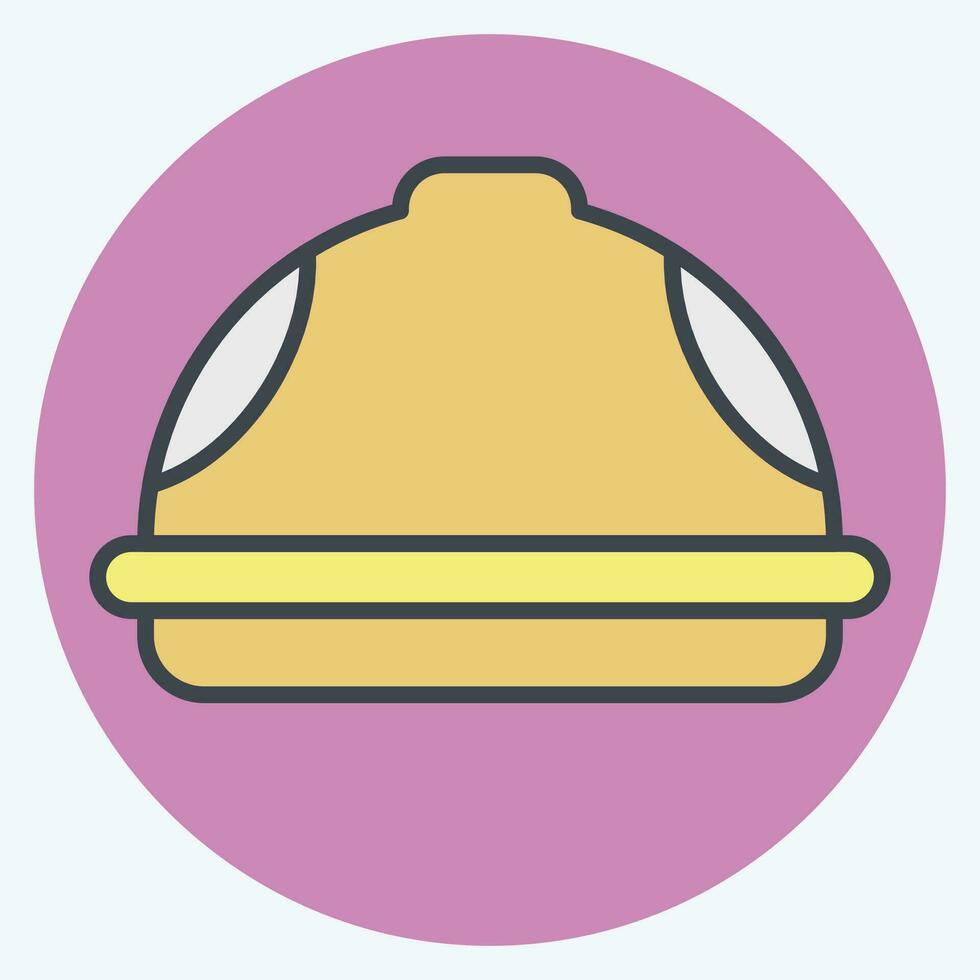 Icon Helmet. related to Carpentry symbol. color mate style. simple design editable. simple illustration vector
