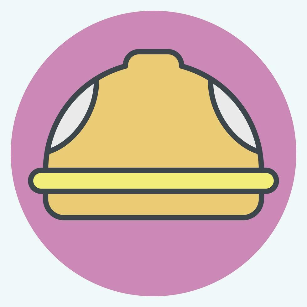 Icon Helmet. related to Carpentry symbol. color mate style. simple design editable. simple illustration vector