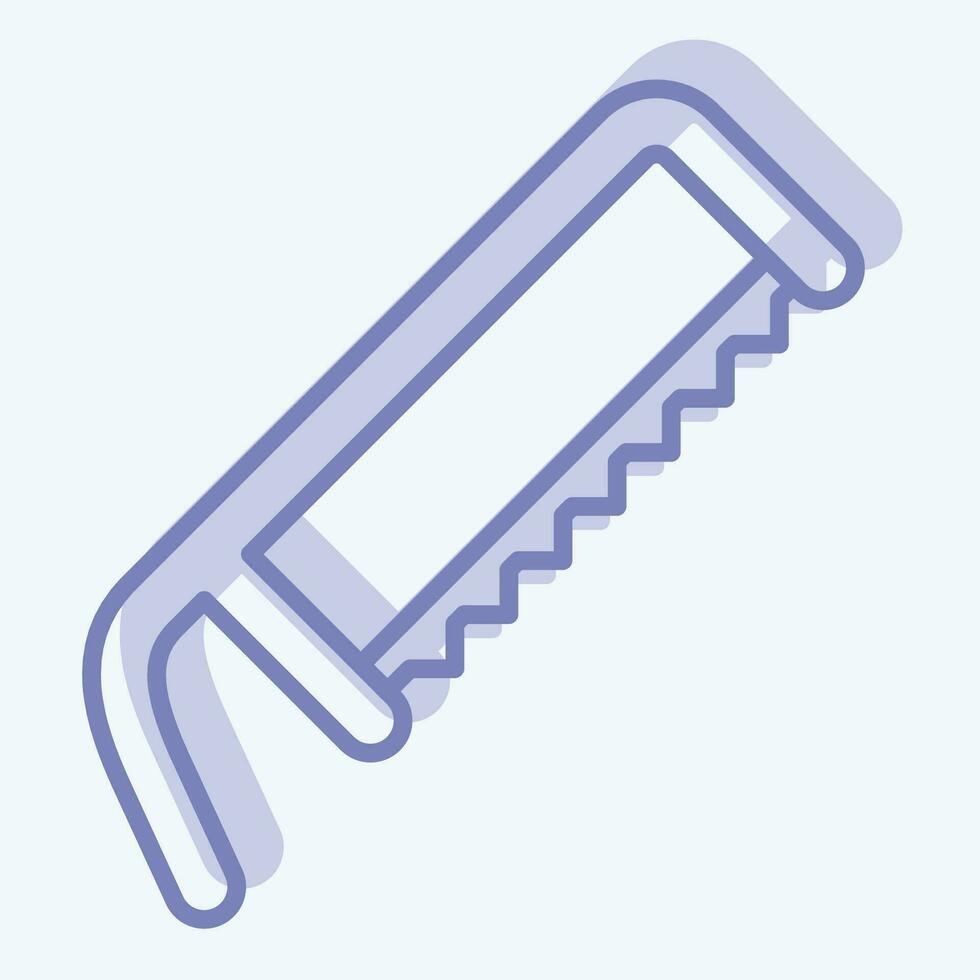 Icon Hacksaw. related to Carpentry symbol. two tone style. simple design editable. simple illustration vector