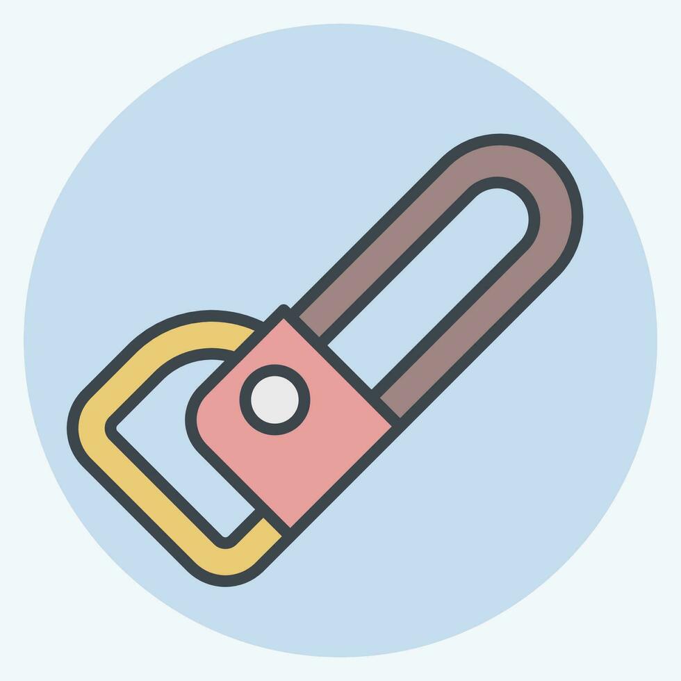 Icon Chainsaw. related to Carpentry symbol. color mate style. simple design editable. simple illustration vector
