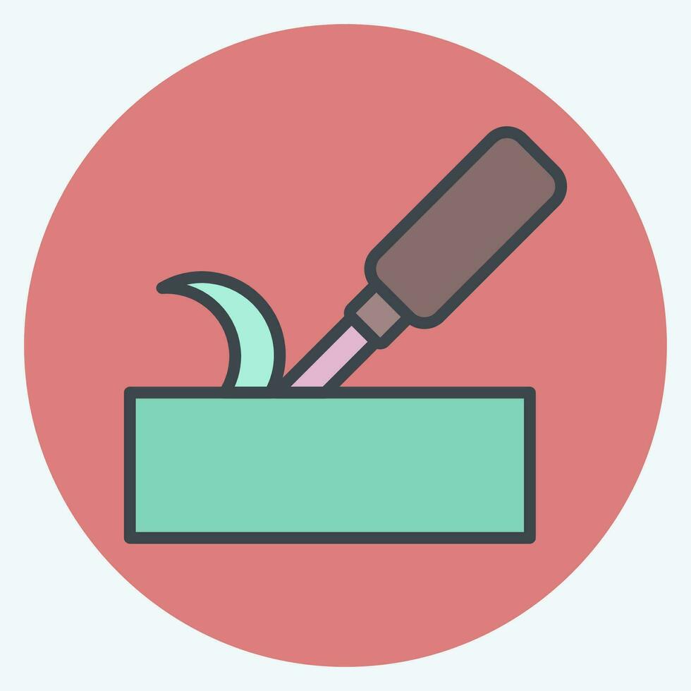 Icon Chisel. related to Carpentry symbol. color mate style. simple design editable. simple illustration vector