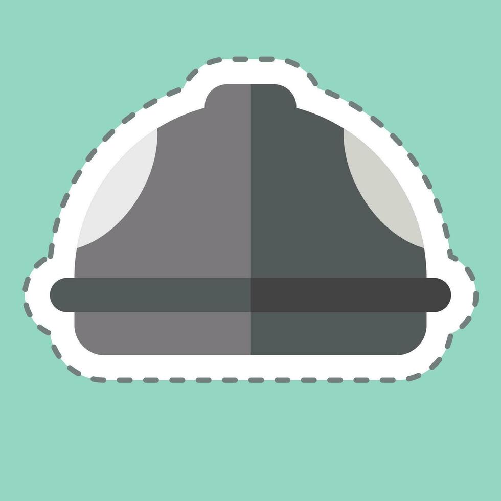 Sticker line cut Helmet. related to Carpentry symbol. simple design editable. simple illustration vector