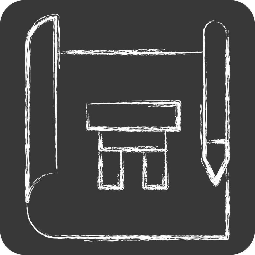 Icon Drawing. related to Carpentry symbol. chalk Style. simple design editable. simple illustration vector