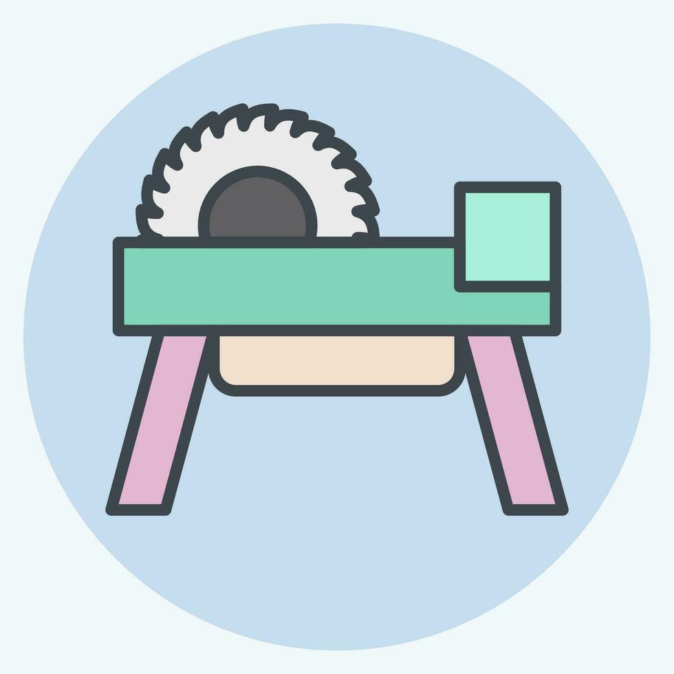 Icon Wheel Saw 2. related to Carpentry symbol. color mate style. simple design editable. simple illustration vector