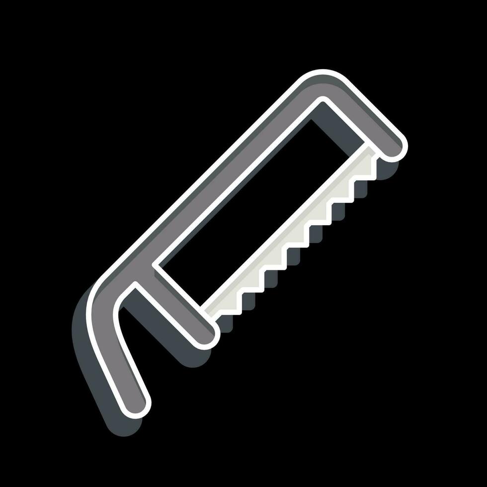 Icon Hacksaw. related to Carpentry symbol. glossy style. simple design editable. simple illustration vector