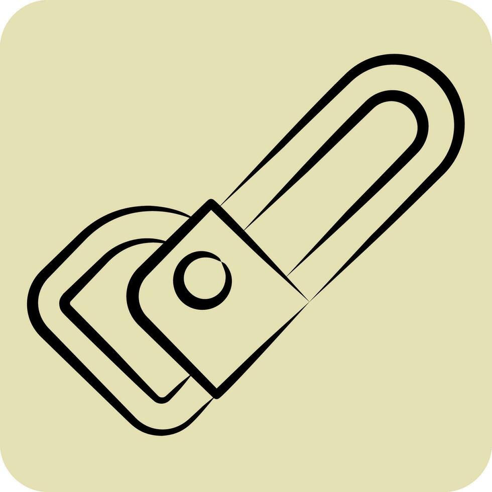 Icon Chainsaw. related to Carpentry symbol. hand drawn style. simple design editable. simple illustration vector