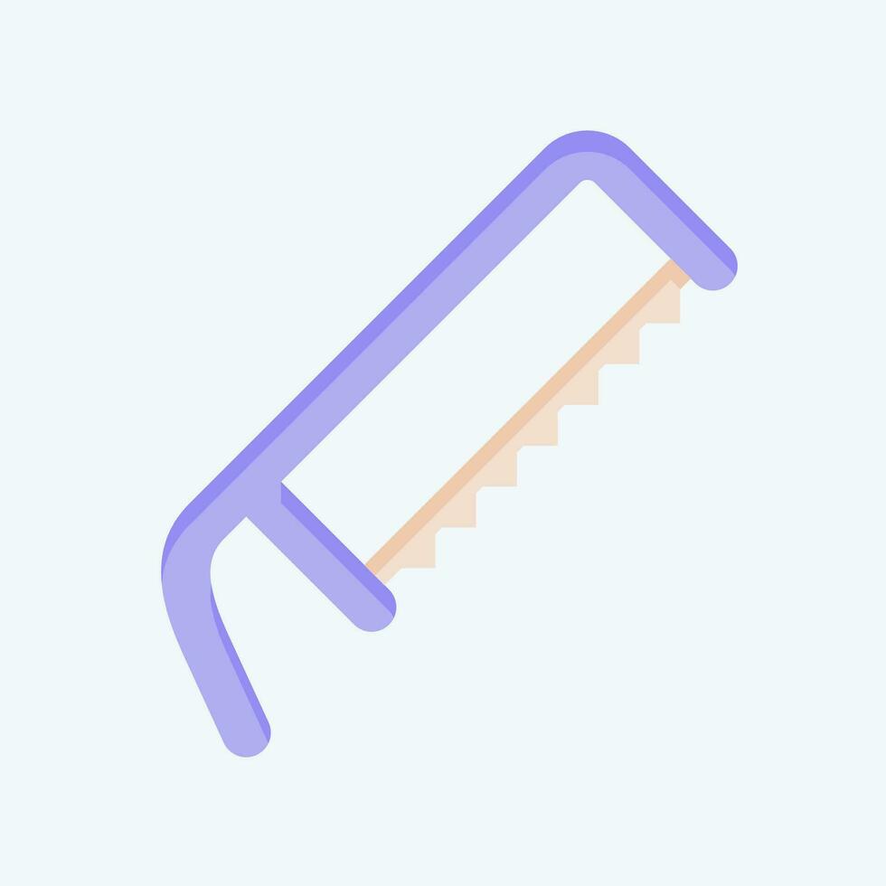 Icon Hacksaw. related to Carpentry symbol. flat style. simple design editable. simple illustration vector