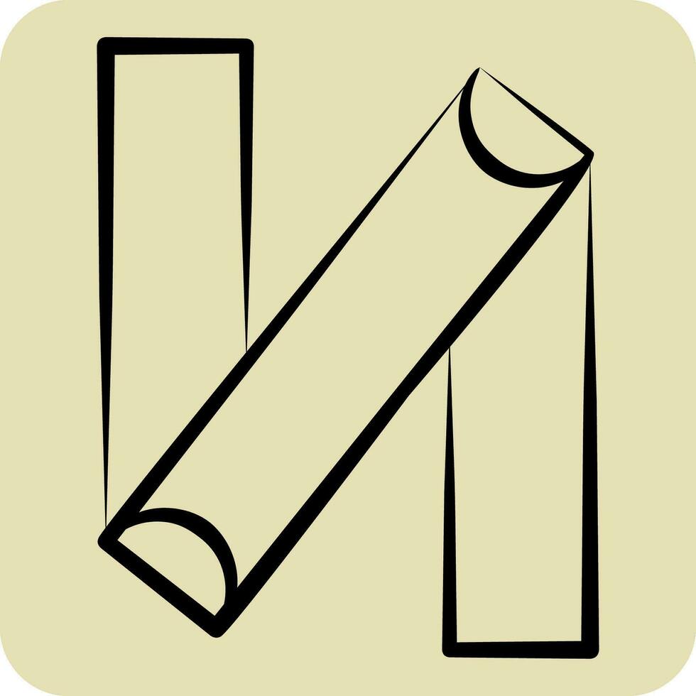 icono medición cinta. relacionado a carpintería símbolo. mano dibujado estilo. sencillo diseño editable. sencillo ilustración vector