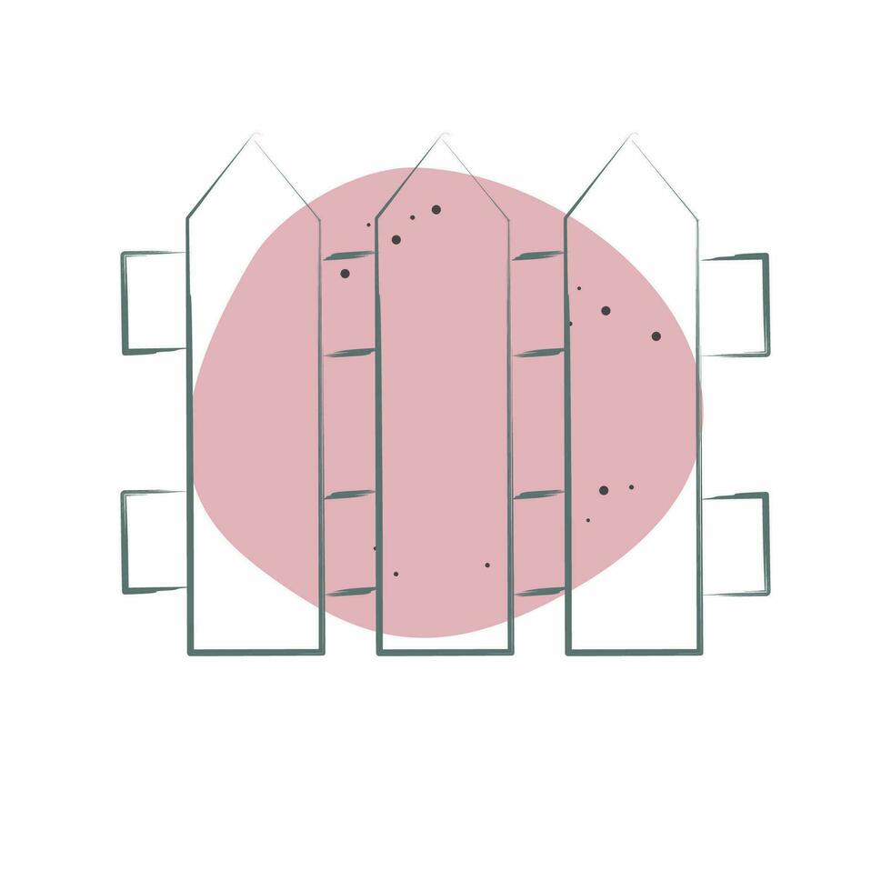 Icon Fence. related to Carpentry symbol. Color Spot Style. simple design editable. simple illustration vector