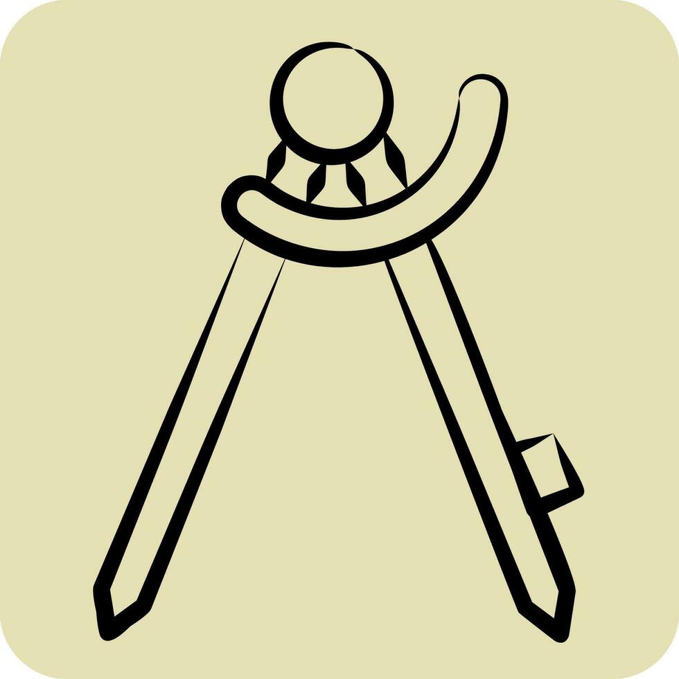 Icon Compass. related to Carpentry symbol. hand drawn style. simple design editable. simple illustration vector