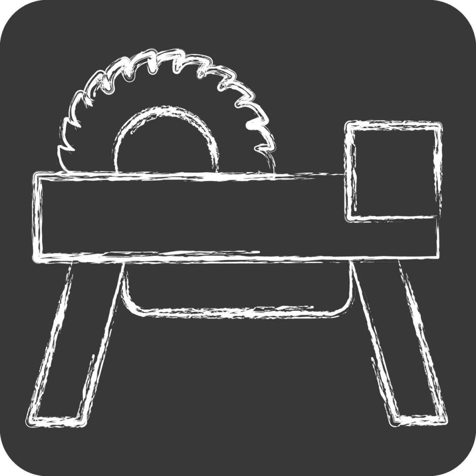 Icon Wheel Saw 2. related to Carpentry symbol. chalk Style. simple design editable. simple illustration vector