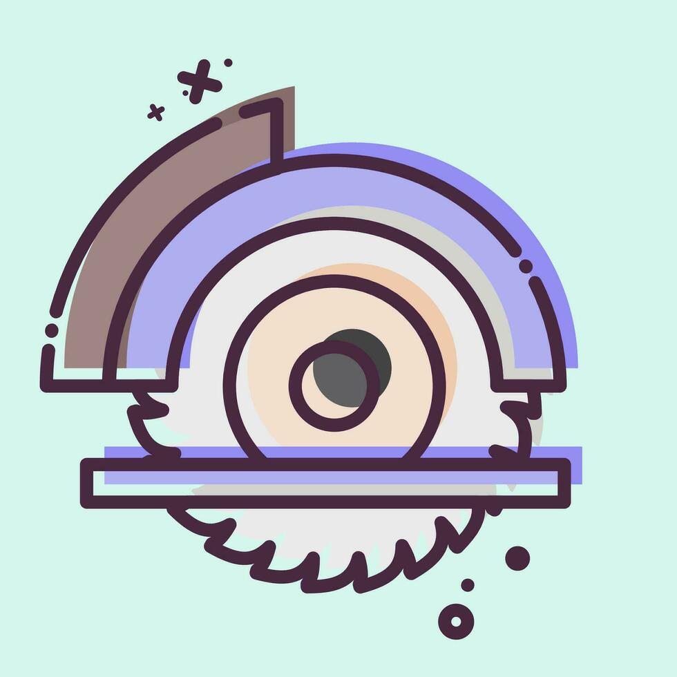 Icon Wheel Saw. related to Carpentry symbol. MBE style. simple design editable. simple illustration vector
