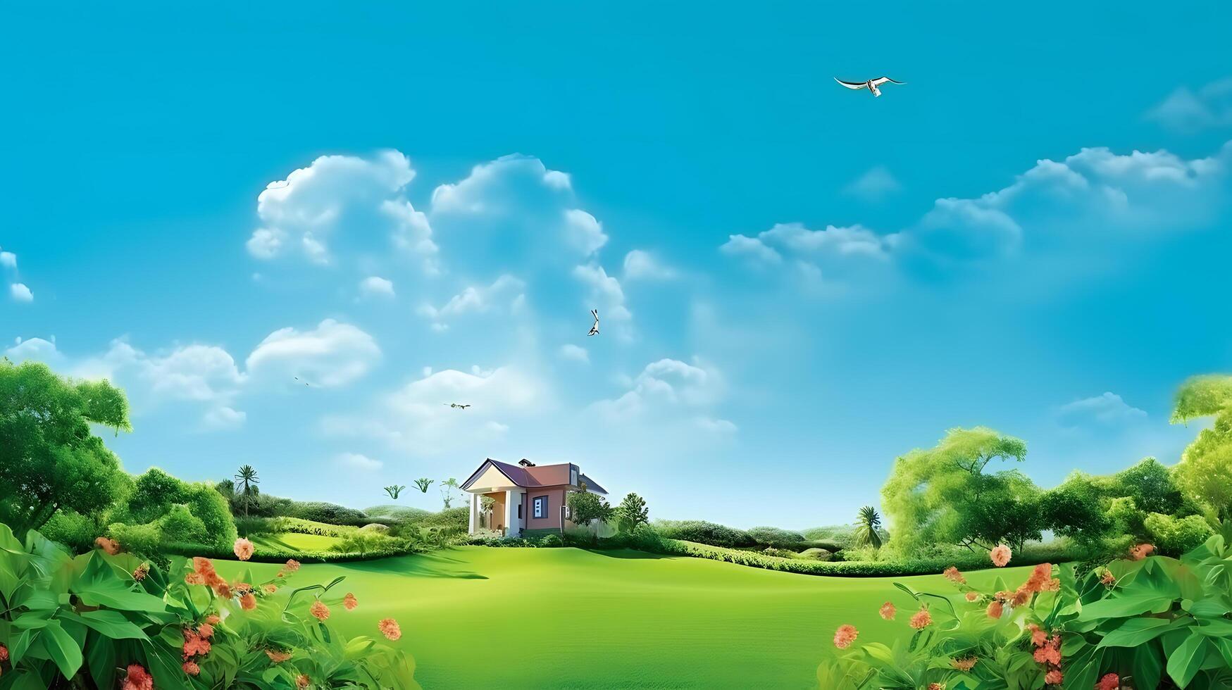 AI generated Green Beautiful wallpaper Real Estate photo