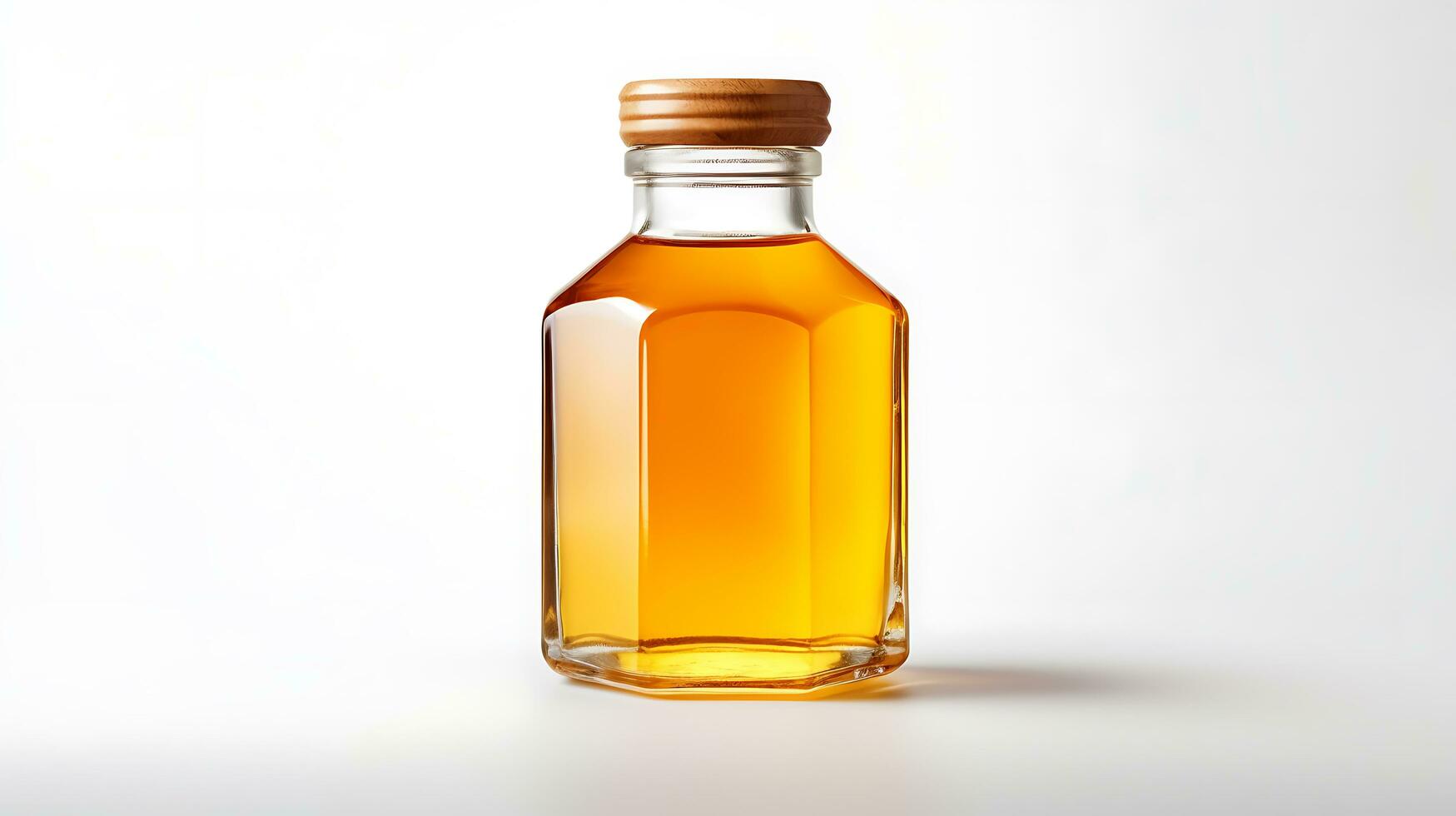 AI generated honey jar on white background photo