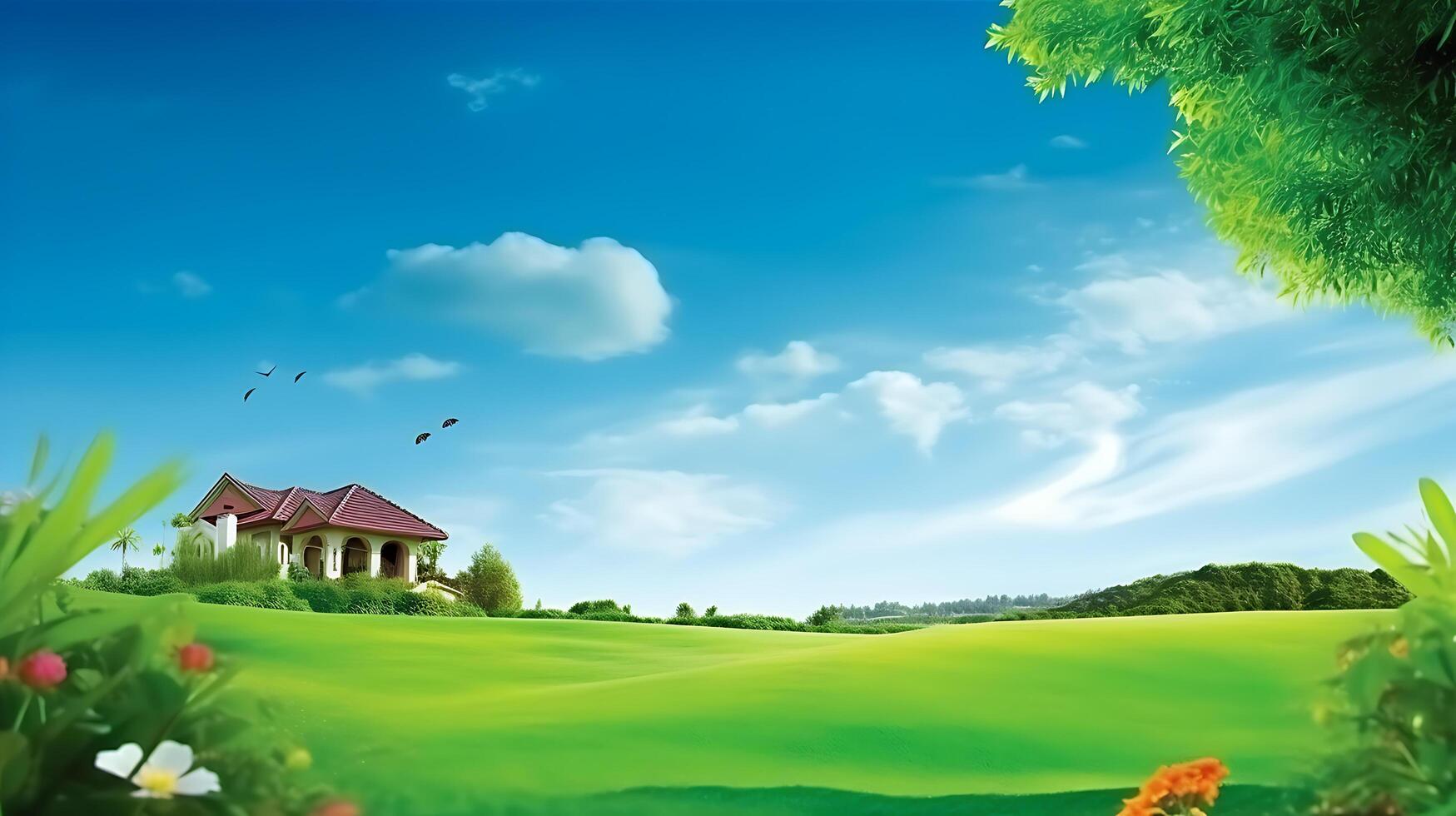 AI generated Green Beautiful wallpaper Real Estate photo