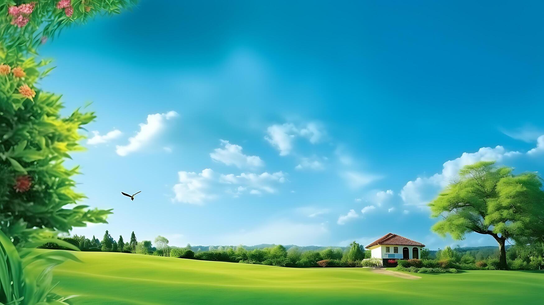 AI generated Green Beautiful wallpaper Real Estate photo