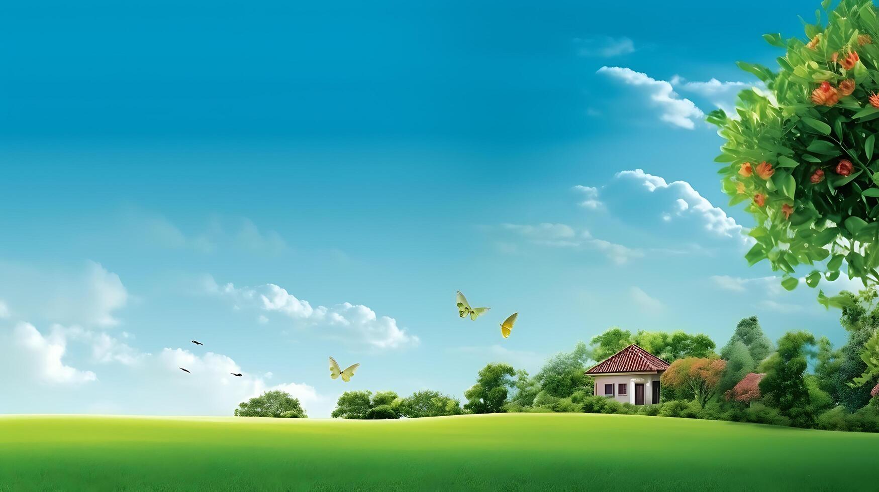 AI generated Green Beautiful wallpaper Real Estate photo