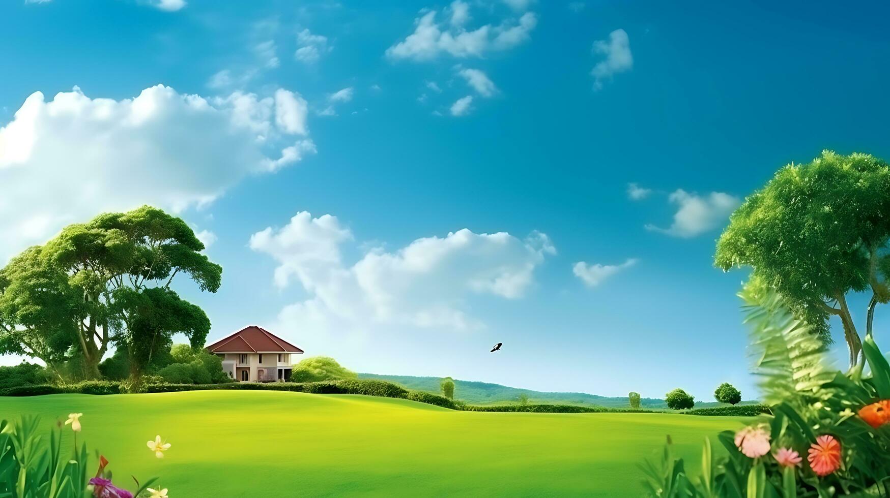 AI generated Green Beautiful wallpaper Real Estate photo