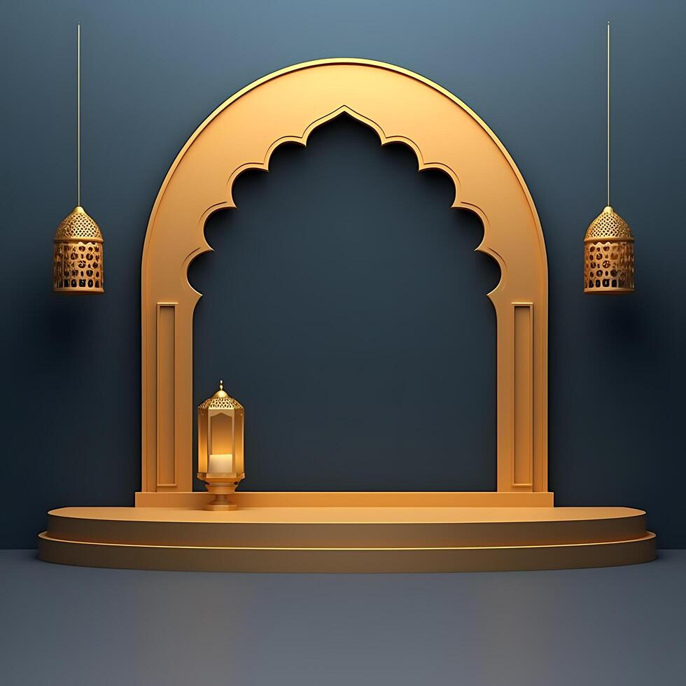 AI generated Premium Vector Islamic 3d prodiam photo