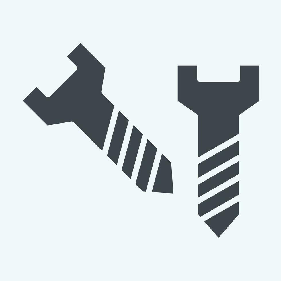 Icon Screw. related to Carpentry symbol. glyph style. simple design editable. simple illustration vector