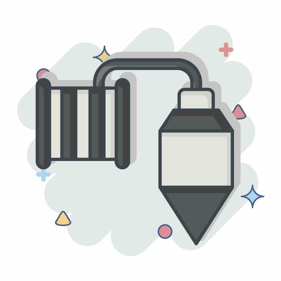 Icon Plumb. related to Carpentry symbol. comic style. simple design editable. simple illustration vector