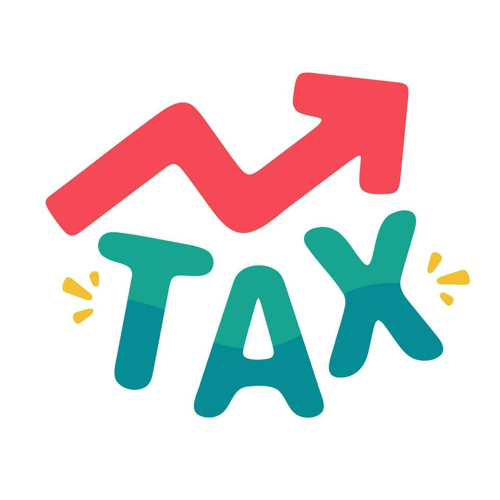 Red arrow with tax deduction concept before paying taxes vector